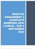 BSW3702 Assignment 2 (COMPLETE ANSWERS) 2024 (154952) - DUE 5 September 2024.