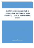 BSW3702 Assignment 2 ( ANSWERS) 2024 (154952) - DUE 5 September 2024