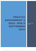 TMS3723 Assignment 5 ( ANSWERS) 2024 - DUE 9 September 2024  - DISTICTION GARANTEED