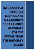 TEST BANK FOR INFECTION CONTROL AND MANAGEMENT OF HAZARDOUS MATERIALS FOR THE DENTAL TEAM 6TH EDITION BY MILLER