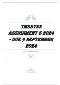 TMS3723 Assignment 5 (COMPLETE ANSWERS) 2024 - DUE 9 September 2024 ; 100% TRUSTED Complete, trusted solutions and explanations. 