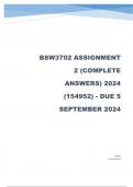 BSW3702 Assignment 2 (COMPLETE ANSWERS) 2024 (154952)  ALL QUESTIONS ANSWERED 