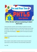 PHTLS 9th Ed/ Self-test Containing 52 Q&A/ 2024-2025. 