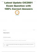 Latest Update CIC2601 Exam Question with 100% Correct Answers 