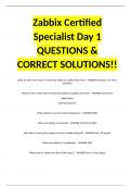 Zabbix Certified Specialist Day 1 QUESTIONS & CORRECT SOLUTIONS!!