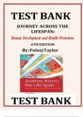 Test Bank- for Journey Across the Life Span: Human Development and Health Promotion Sixth Edition by Elaine U. Polan, All Chapters | Complete Guide A+ Graded