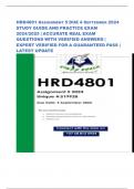 HRD4801 ASSIGNMENT 5 DUE 4 SEPTEMBER 2024 STUDY GUIDE AND PRACTICE EXAM 2024/2025 | ACCURATE REAL EXAM QUESTIONS WITH VERIFIED ANSWERS | EXPERT VERIFIED FOR A GUARANTEED PASS | LATEST UPDATE