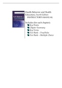 Test bank for Health Behavior and Health Education Theory Research and Practice 4th Edition Karen Glanz Barbara K. Rimer K. Viswanath