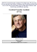 NUR 211 Cerebral Vascular Accident (CVA);John Gates, 59 years old a 59-year-old male with a history of diabetes type II and hypertension who was at work when he had sudden onset of right-sided weakness, right facial droop, and difficulty speaking