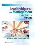 Test Bank Leadership Roles and Management Functions in Nursing Theory and Application 9th Edition - All Chapters |A+ ULTIMATE GUIDE 2024