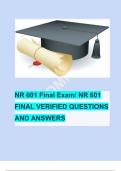 CHAMBERLAIN COLLEGE OF NURSING NR 601 Final Exam/ NR 601 FINAL VERIFIED QUESTIONS AND ANSWERS GUARANTEED PASS