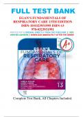 Test Bank for Egan's Fundamentals of Respiratory Care 13th Edition by James K. Stoller, Albert J. Heuer, David L. Vines, Robert L. Chatburn|9780323931991|All Chapters 1-58|LATEST