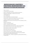 Biopsychology: Chapter 2 - Functional Neuroanatomy: The Nervous System and Behavior