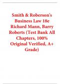 Test Bank For Smith and Roberson’s Business Law 18th Edition By Richard Mann, Barry Roberts (All Chapters, 100% Original Verified, A+ Grade) 