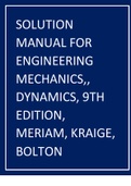 ENGINEERING MECHANICS,, DYNAMICS, 9TH EDITION, MERIAM, KRAIGE, BOLTON SOLUTION MANUAL