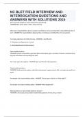 NC BLET FIELD INTERVIEW AND INTERROGATION QUESTIONS AND ANSWERS WITH SOLUTIONS 2024