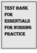 TEST BANK FOR ESSENTIALS FOR NURSING PRACTICE 9TH EDITION BY POTTER