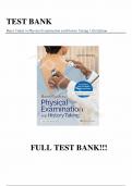 Test Bank - for Bates' Guide To Physical Examination and History Taking  13th Edition by Lynn S. Bickley, Peter G. Szilagyi , All Chapters 1-27 | Complete Guide A+