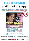  Test bank for Exceptional Children: An  Introduction to Special Education Twelfth Edition