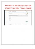 ATI TEAS 7 MATHS 2024 EXAM MATHEMATICS  SECTION ( REAL EXAM)