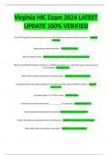 Virginia HIC Exam 2024 LATEST UPDATE 100% VERIFIED