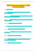 OSAT Elementary Subtest 1 |100%  Correct Answers| 