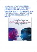 INTRODUCTION TO AI ;[CHAPTER 4 COMPUTER CONCEPTS] MODEL FUNDAMENTALS EXAM STUDY GUIDE AND PRACTICE EXAM 2024/2025 | ACCURATE REAL EXAM QUESTIONS WITH VERIFIED ANSWERS | EXPERT VERIFIED FOR A GUARANTEED PASS | LATEST UPDATE