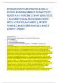 INTRODUCTION TO AI (PRACTICE EXAM 1} MODEL FUNDAMENTALS EXAM STUDY GUIDE AND PRACTICE EXAM 2024/2025 | ACCURATE REAL EXAM QUESTIONS WITH VERIFIED ANSWERS | EXPERT VERIFIED FOR A GUARANTEED PASS | LATEST UPDATE