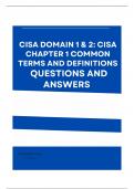 CISA Domain 1 & 2: CISA Chapter 1 Common Terms and Definitions