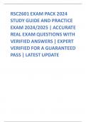 RSC2601 EXAM PACK 2024 STUDY GUIDE AND PRACTICE EXAM 2024/2025 | ACCURATE REAL EXAM QUESTIONS WITH VERIFIED ANSWERS | EXPERT VERIFIED FOR A GUARANTEED PASS | LATEST UPDATE