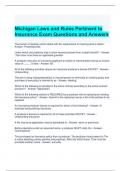 Michigan Laws and Rules Pertinent to Insurance Exam Questions and Answers