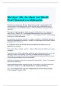 Michigan Life, Accident, and Health Exam Questions and Answers 2024