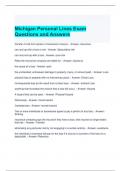 Michigan Personal Lines Exam Questions and Answers (Graded A)