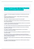 Property & Casualty Michigan Practice Exam Questions and Answers