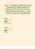 Exam 1, Exam 2, Exam 3, Comprehensive Exam & Lab Practicum: BIOS255 / BIOS 255 Anatomy & Physiology III with Lab (Latest 2024 / 2025 Updates STUDY BUNDLE WITH COMPLETE SOLUTIONS) | 100% Correct | Grade A - Chamberlain