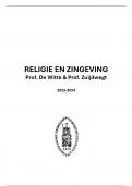 Samenvatting Religie en Zingeving - Prof. De Witte & Zuijdwegt (15/20 eerste zit)