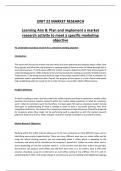 BTEC Level 3 Business - UNIT 22 Market Research | Assignment 2 (P2, P3, P4, M2 &D2))