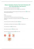 Honors Chemistry Practice Test Unit 3-Structure Of The Atom Questions And Answers