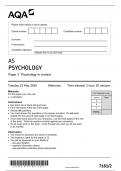 AQA AS Level Psychology Question Paper 2 2024