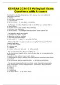 KSHSAA 2024-25 Volleyball Exam Questions with Answers