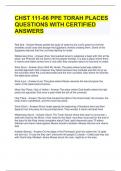 CHST 111-06 PPE TORAH PLACES QUESTIONS WITH CERTIFIED ANSWERS