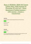 Exam 2: BIOS255 / BIOS 255 (Latest Update 2024 / 2025) Anatomy & Physiology III with Lab | Exam Questions & Verified Answers | 100% Correct | Grade A - Chamberlain