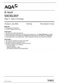 AQA A Level Sociology Question Paper 2 2024