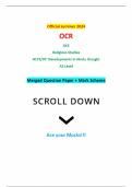 Official summer 2024 OCR GCE Religious Studies H173/07: Developments in Hindu thought AS Level Merged Question Paper + Mark Scheme