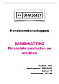 Samenvatting Financiële Producten en Markten, 1e bachelor handelswetenschappen