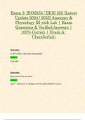 Exam 3: BIOS255 / BIOS 255 (Latest Update 2024 / 2025) Anatomy & Physiology III with Lab | Exam Questions & Verified Answers | 100% Correct | Grade A - Chamberlain