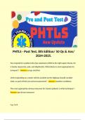 PHTLS - Post Test, 8th Edition/ 50 Qs & Ans/ 2024-2025. 