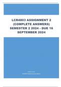 LCR4803 Assignment 2 (COMPLETE ANSWERS) Semester 2 2024 - DUE 16 September 2024