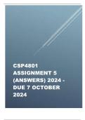 CSP4801 Assignment 5 (COMPLETE ANSWERS) 2024 - DUE 7 October 2024,