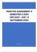 GGH3705 Assignment 2 (COMPLETE ANSWERS) Semester 2 2024 (681932) - DUE 13 September -100% TRUSTED Complete, trusted solutions and explanations - DISTICTION GARANTEED